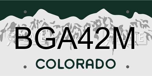 BGA42M Colorado License Plate