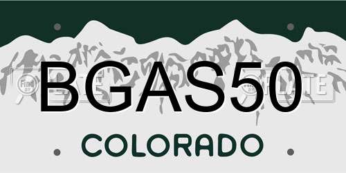 BGAS50 Colorado License Plate