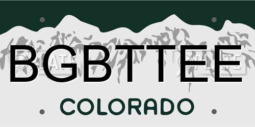 BGBTTEE Colorado License Plate