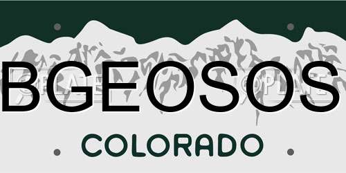 BGEOSOS Colorado License Plate