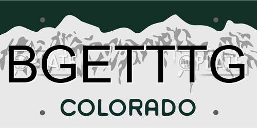 BGETTTG Colorado License Plate