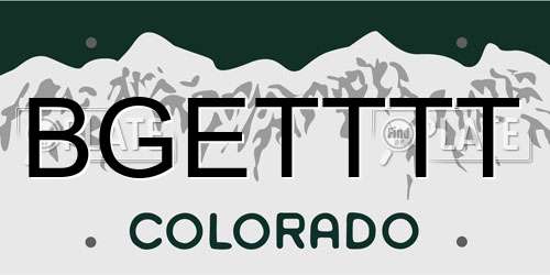 BGETTTT Colorado License Plate