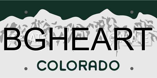 BGHEART Colorado License Plate