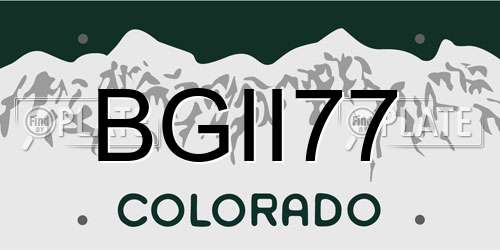 BGII77 Colorado License Plate