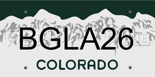 BGLA26 Colorado License Plate