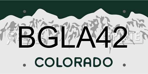 BGLA42 Colorado License Plate