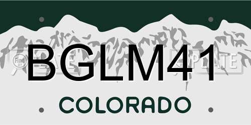 BGLM41 Colorado License Plate