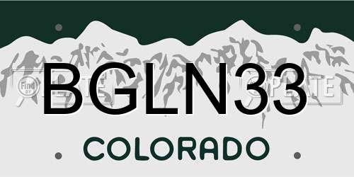 BGLN33 Colorado License Plate