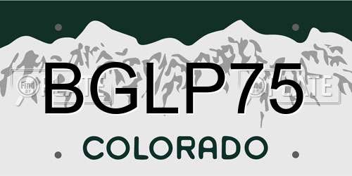 BGLP75 Colorado License Plate