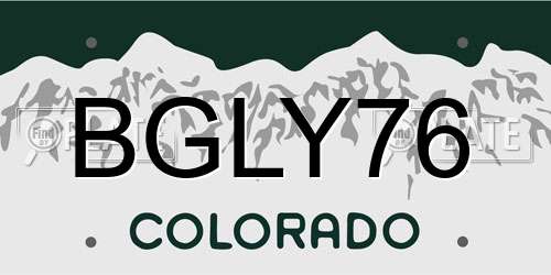 BGLY76 Colorado License Plate