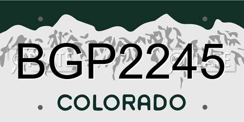BGP2245 Colorado License Plate