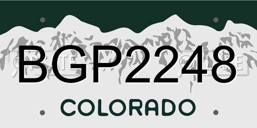 BGP2248 Colorado License Plate