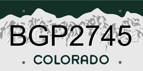 BGP2745 Colorado License Plate
