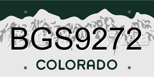 BGS9272 Colorado License Plate