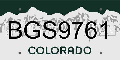 BGS9761 Colorado License Plate