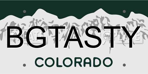 BGTASTY Colorado License Plate