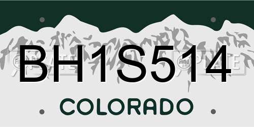 BH1S514 Colorado License Plate