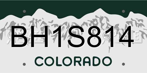 BH1S814 Colorado License Plate