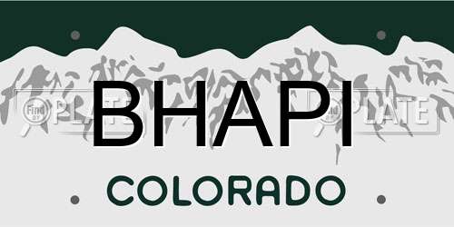 BHAPI Colorado License Plate