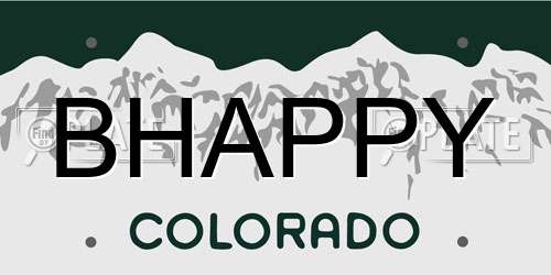 BHAPPY Colorado License Plate
