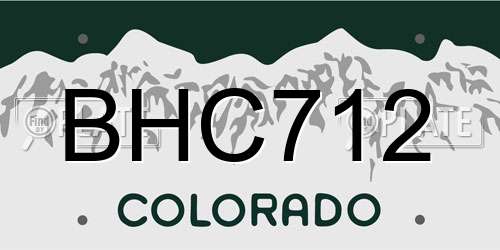 BHC712 Colorado License Plate