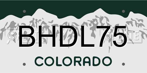 BHDL75 Colorado License Plate