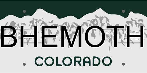 BHEMOTH Colorado License Plate