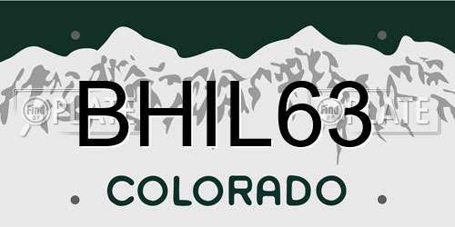 BHIL63 Colorado License Plate