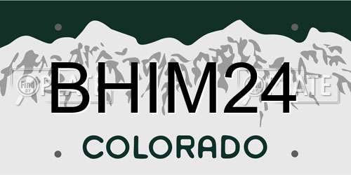 BHIM24 Colorado License Plate