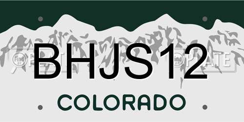 BHJS12 Colorado License Plate