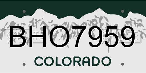BHO7959 Colorado License Plate