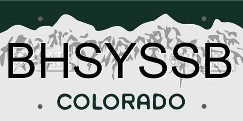 BHSYSSB Colorado License Plate