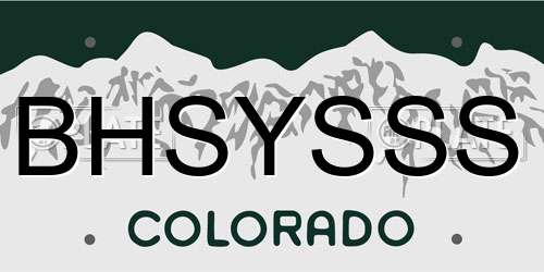 BHSYSSS Colorado License Plate