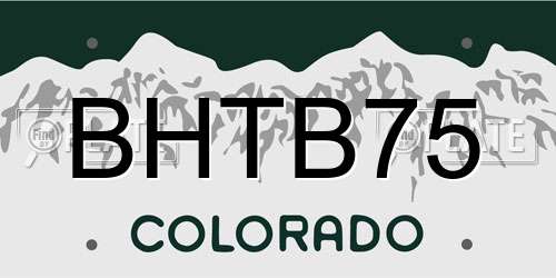 BHTB75 Colorado License Plate
