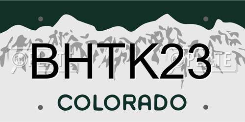 BHTK23 Colorado License Plate