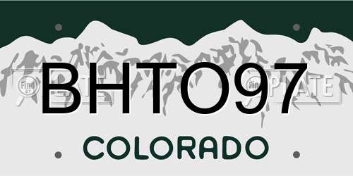 BHTO97 Colorado License Plate
