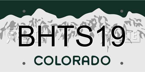 BHTS19 Colorado License Plate
