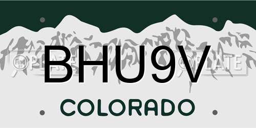 BHU9V Colorado License Plate