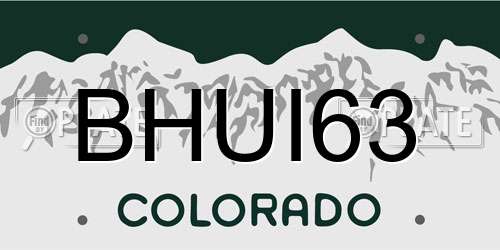 BHUI63 Colorado License Plate