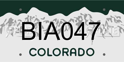 BIA047 Colorado License Plate