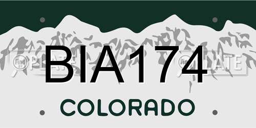 BIA174 Colorado License Plate