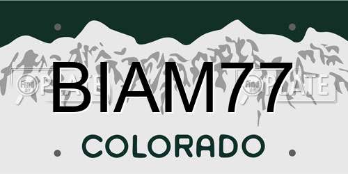 BIAM77 Colorado License Plate
