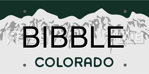 BIBBLE Colorado License Plate