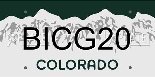BICG20 Colorado License Plate