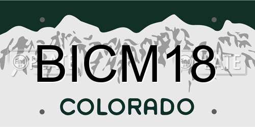 BICM18 Colorado License Plate