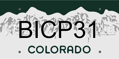 BICP31 Colorado License Plate