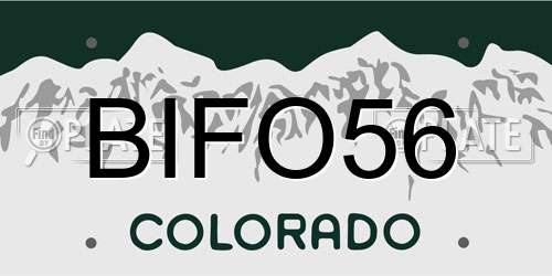 BIFO56 Colorado License Plate