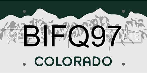 BIFQ97 Colorado License Plate