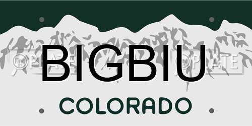 BIGBIU Colorado License Plate