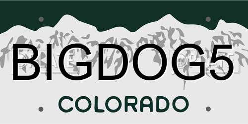 BIGDOG5 Colorado License Plate